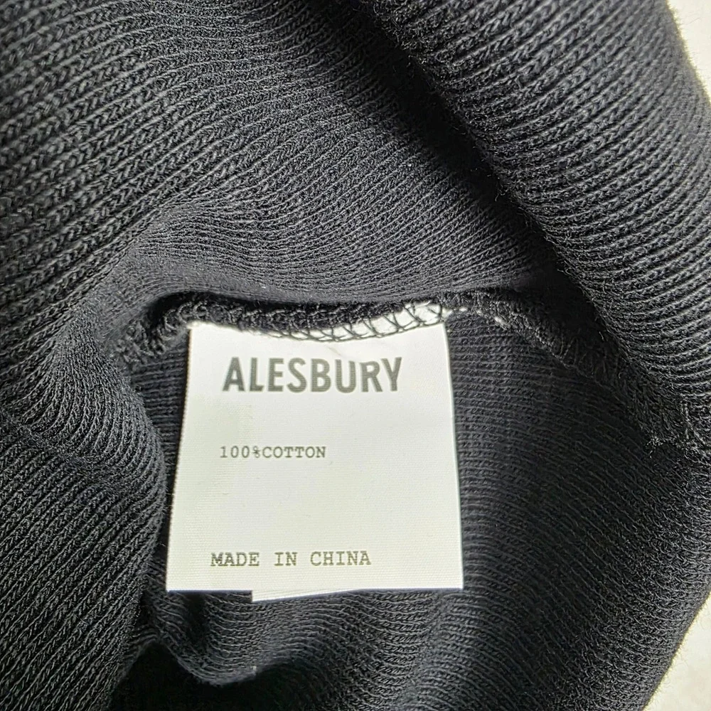 Alesbury Mens XL Slub Cotton T-Shirt Charcoal Black Crew Neck Short Sleeve Tee - Picture 4 of 7